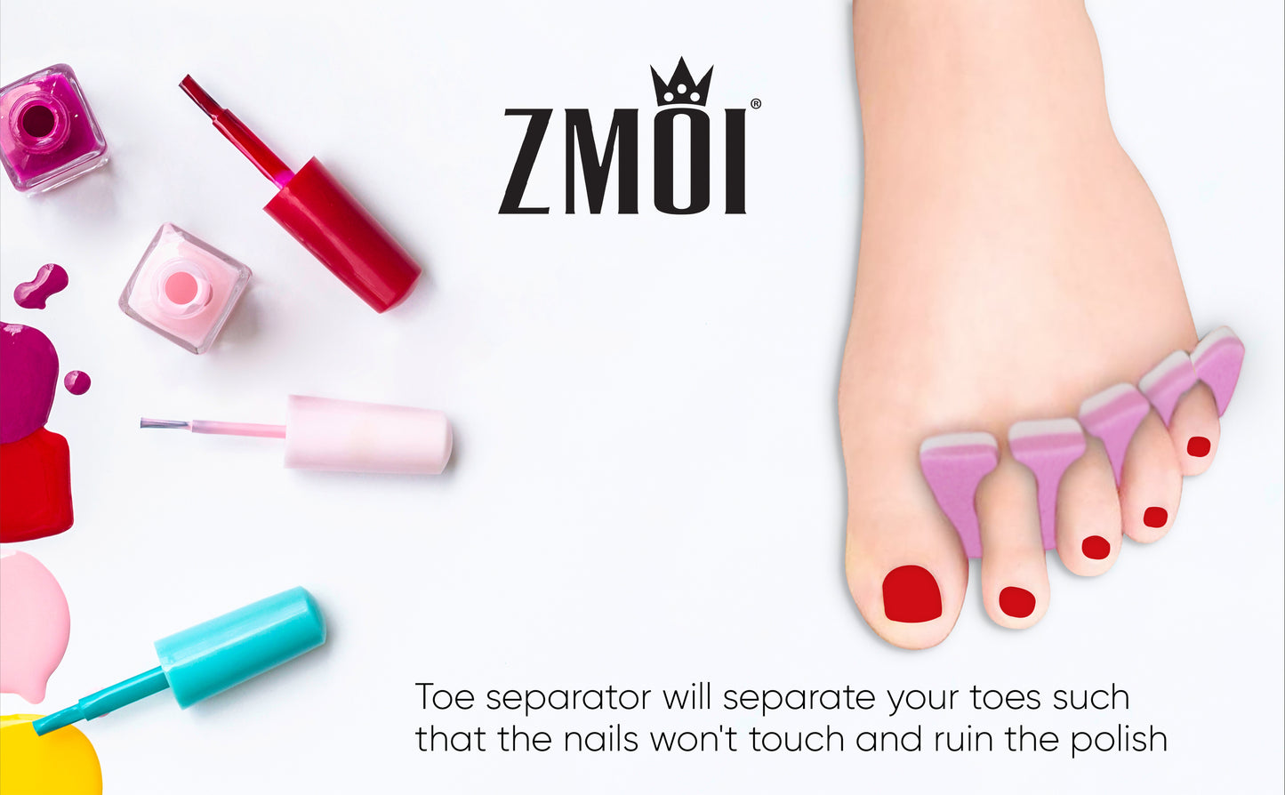 Toe Separators Super Soft Durable Two Tone 12 Pairs