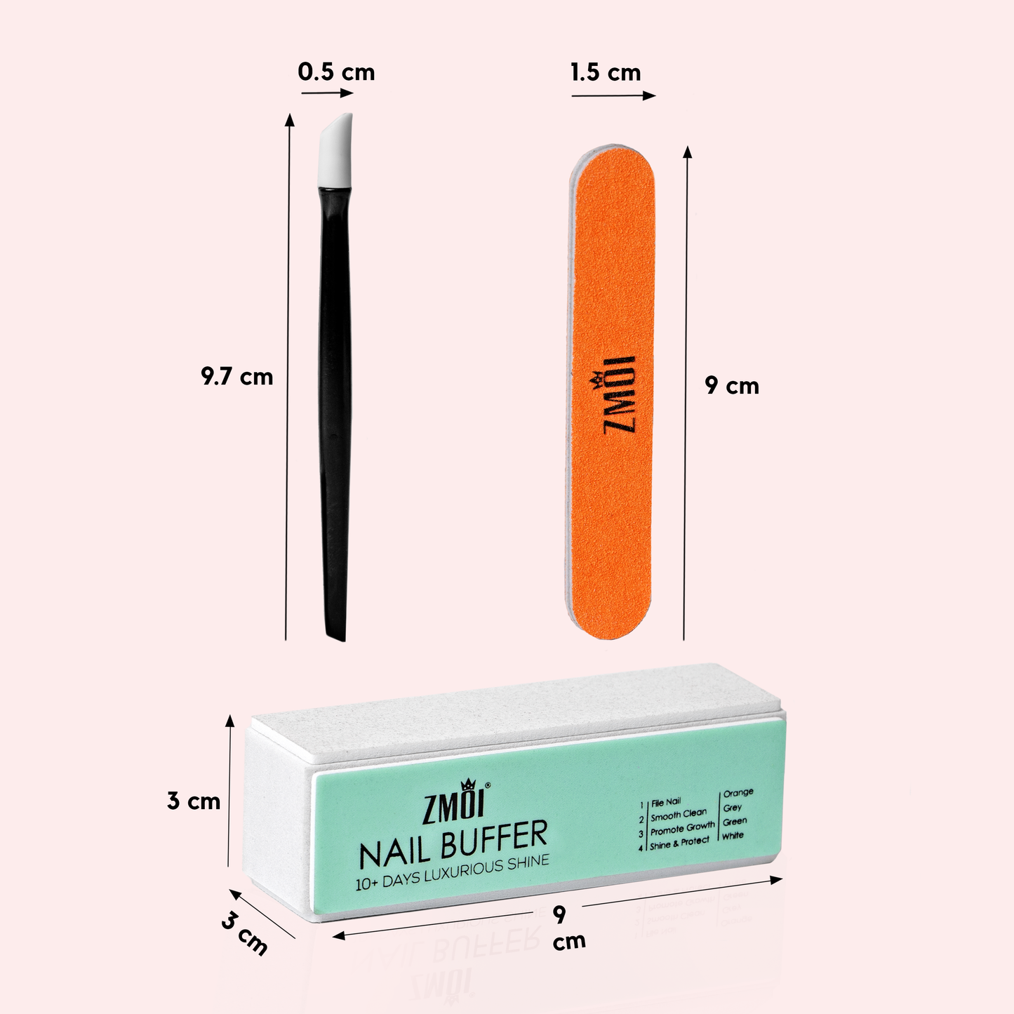 Pro Nail Buffer Set Luxurious Shine Korean 4-Way Nail Buffing Block