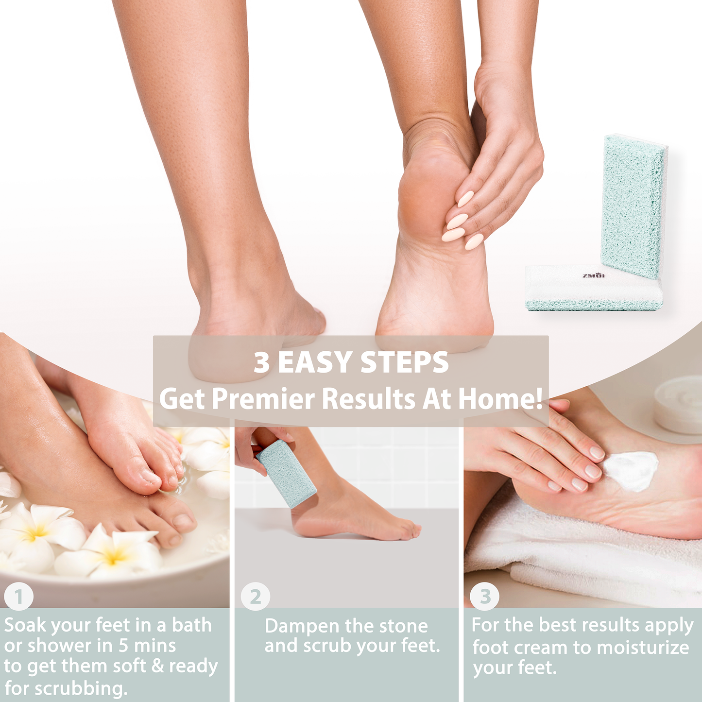 2-in-1 Siliglass Pumice Stone Callus Remover ( Teal color )