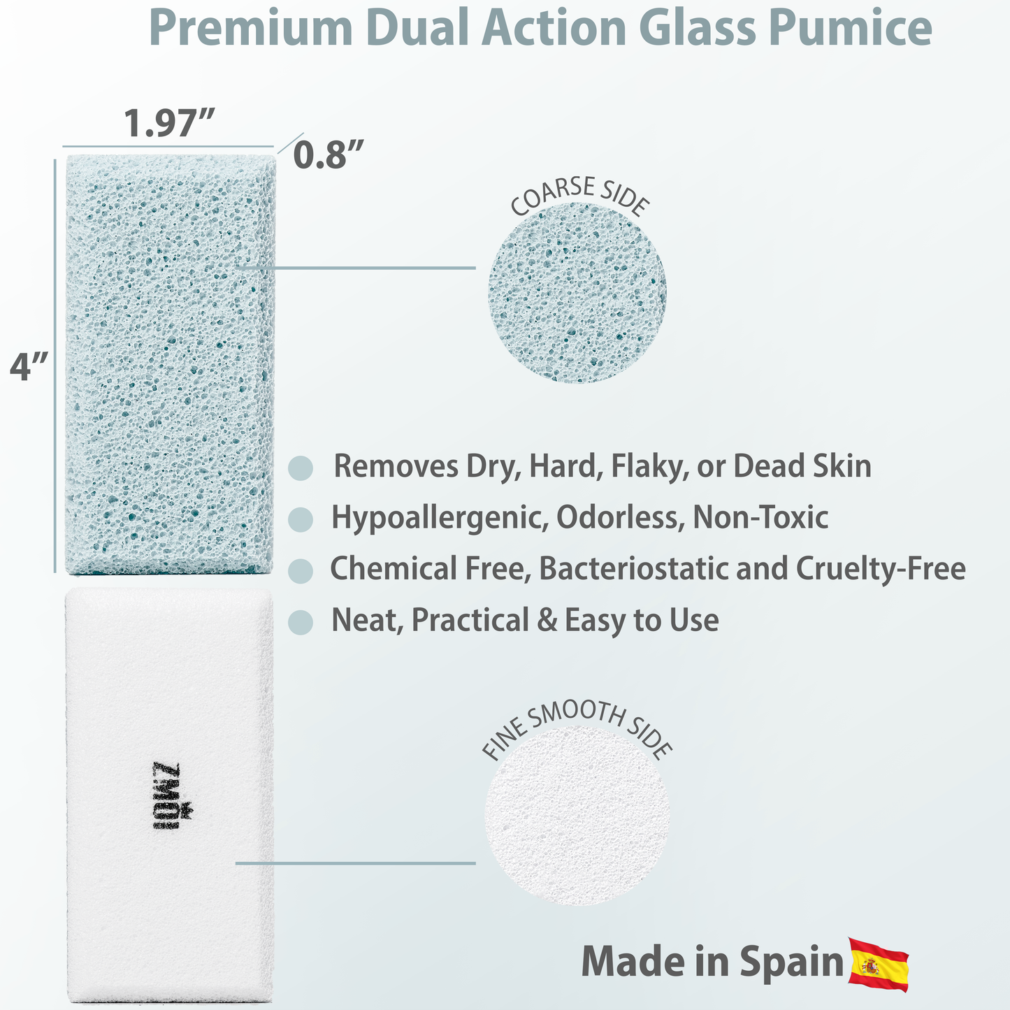 2-in-1 Siliglass Pumice Stone Callus Remover ( Teal color )