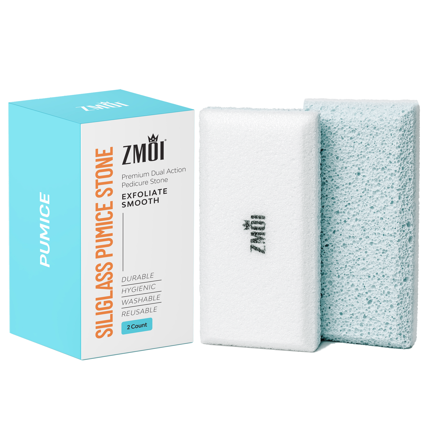 2-in-1 Siliglass Pumice Stone Callus Remover ( Teal color )