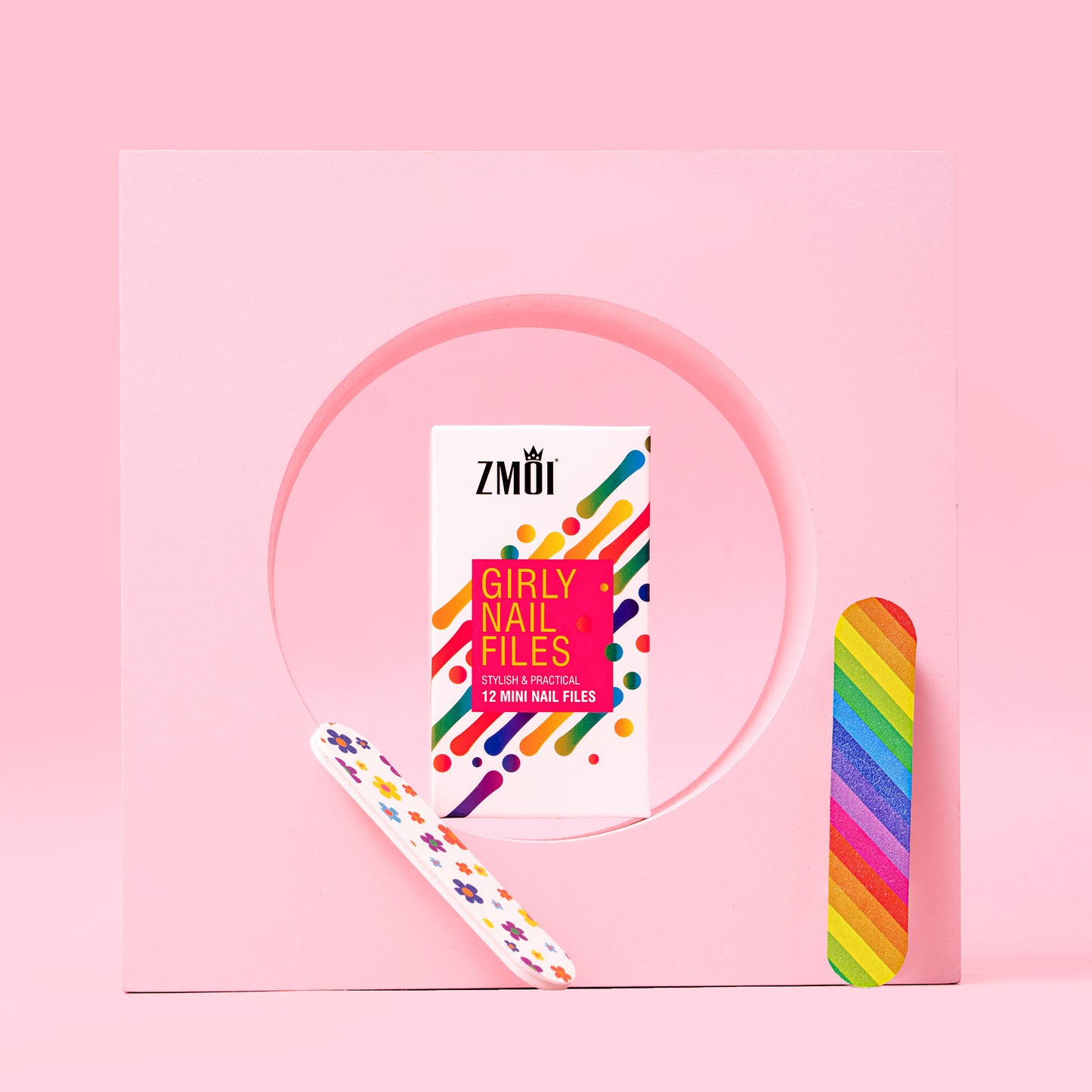 Colorful Girly Mini Emery Board 12 Nail Files