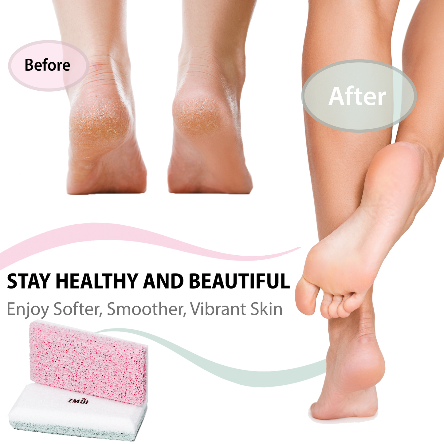 2-in-1 Siliglass Pumice Stone Callus Remover ( Pink color )