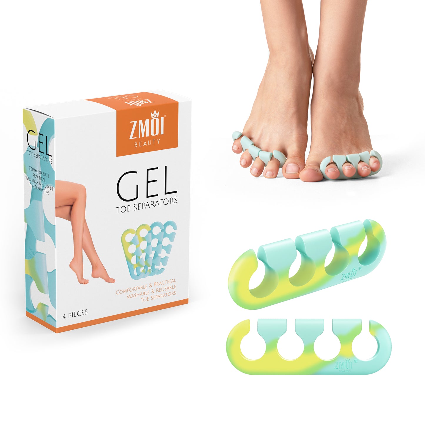 Gel Toe Separators for Women & Men - Soft Silicone Pedicure/Yoga Toe Spacers
