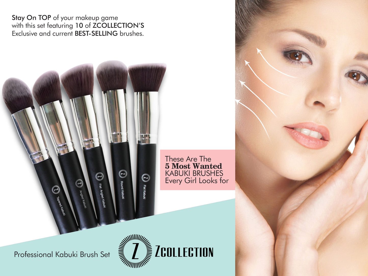 Makeup Brush Set -Professional Kabuki Powder Blush Concealer Kit