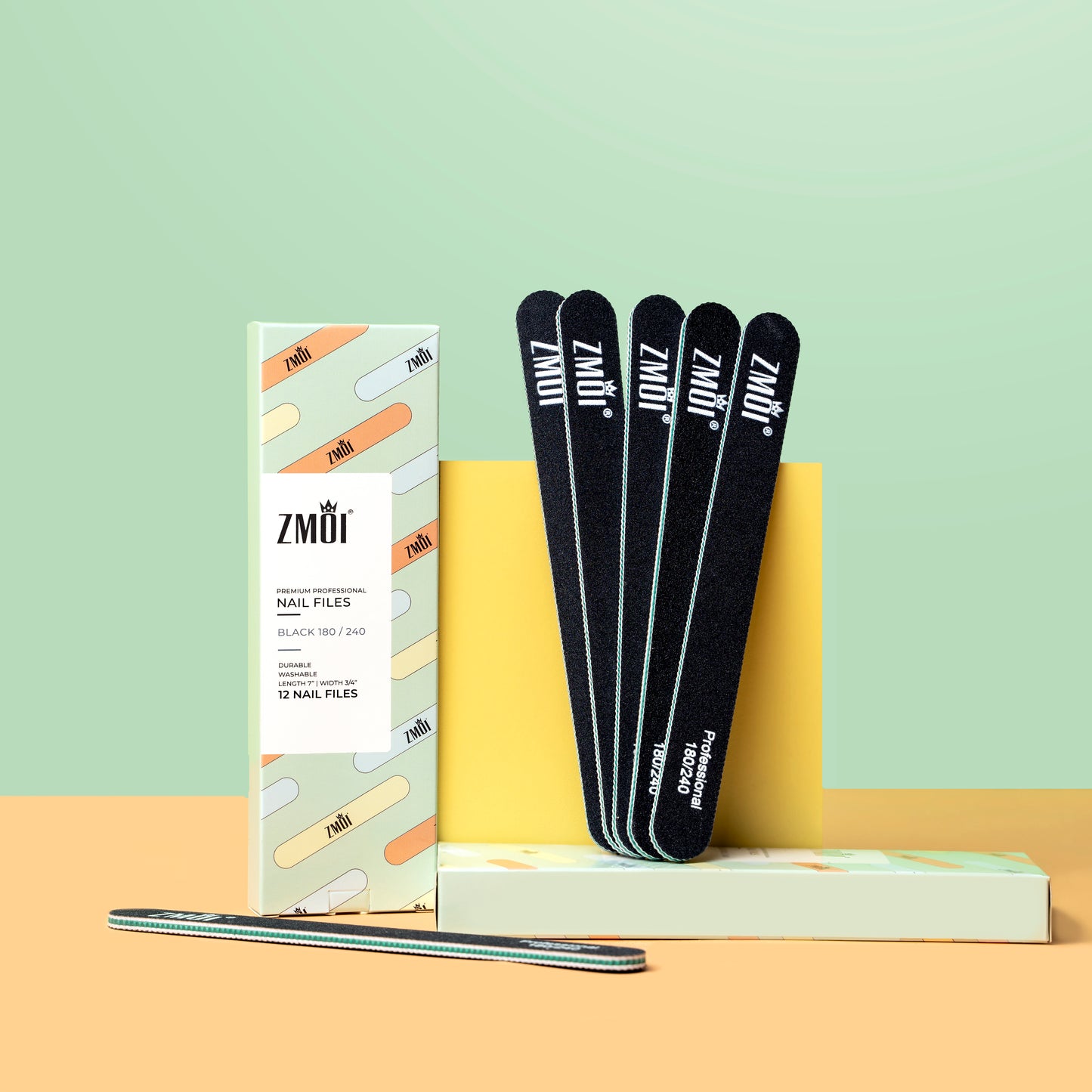 Professional Nail Files 12 Durable Design Ergonomic and Practical 180/240 Grit