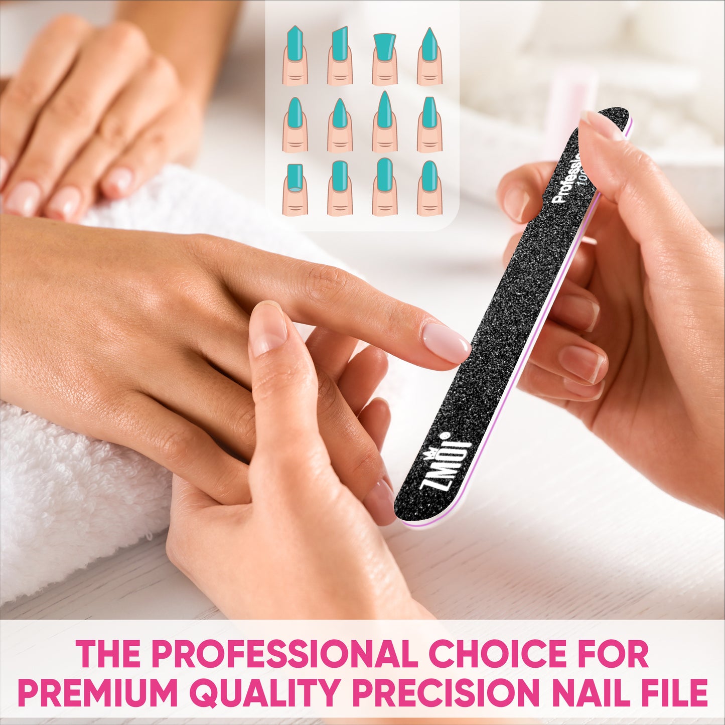 Professional Nail File 12 Durable Design Ergonomic and Practical Mix Grit Pack
