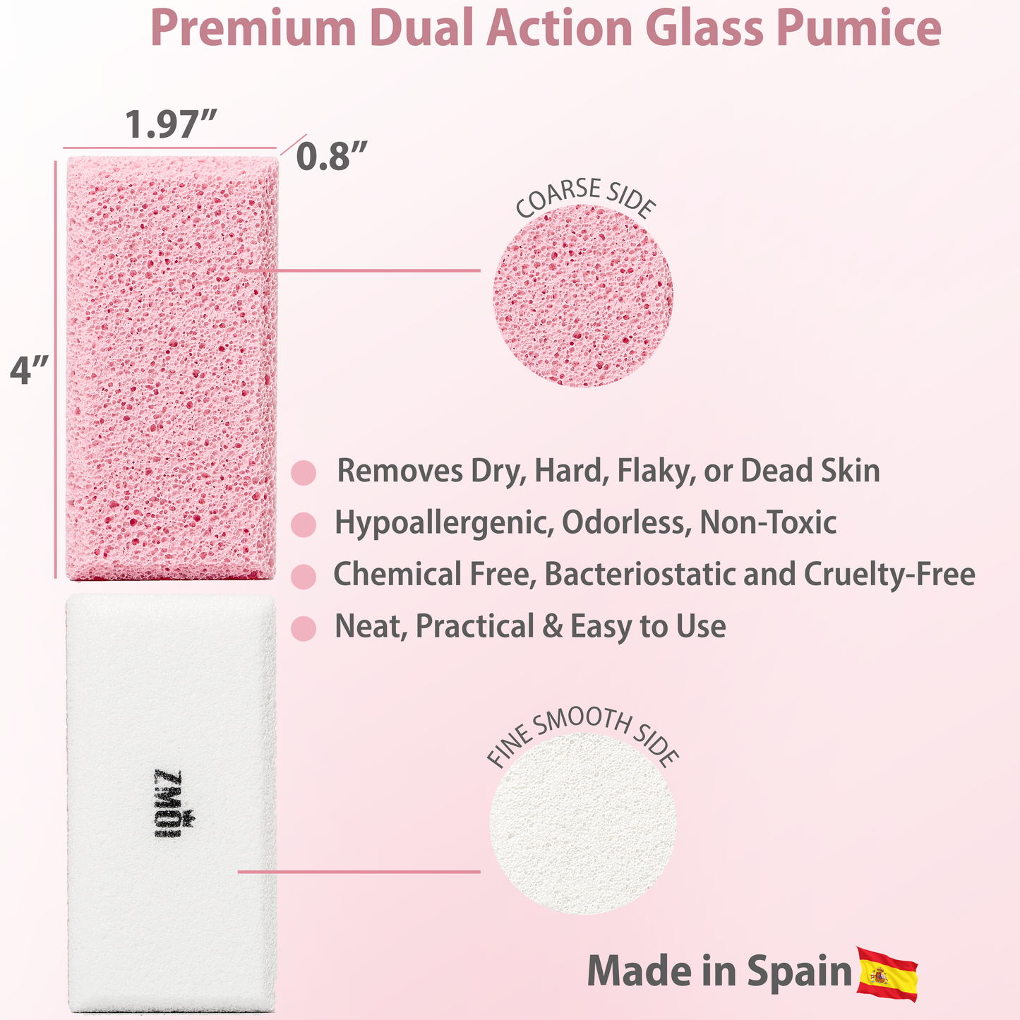 2-in-1 Siliglass Pumice Stone Callus Remover ( Pink color )