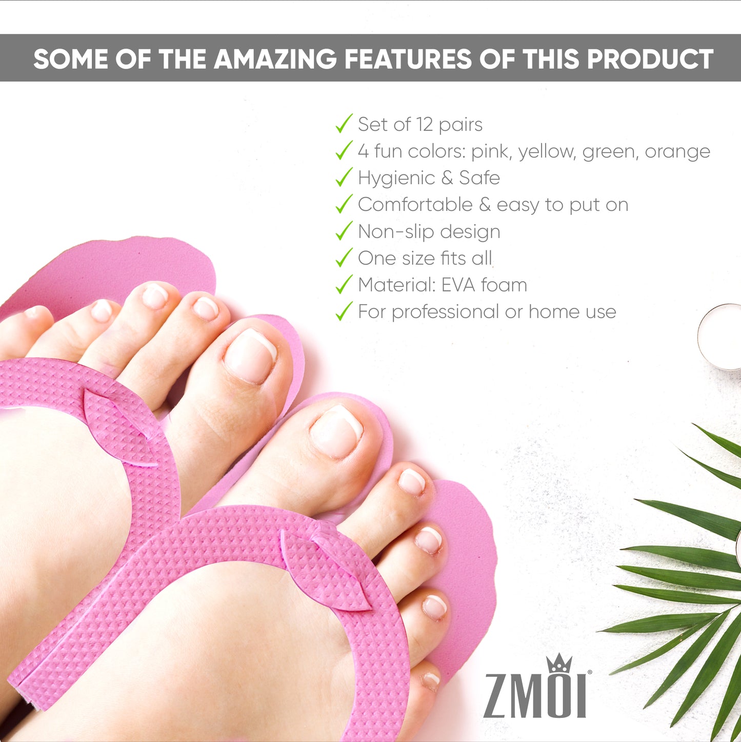 EVA Foam Pedicure Slippers 12 Pairs