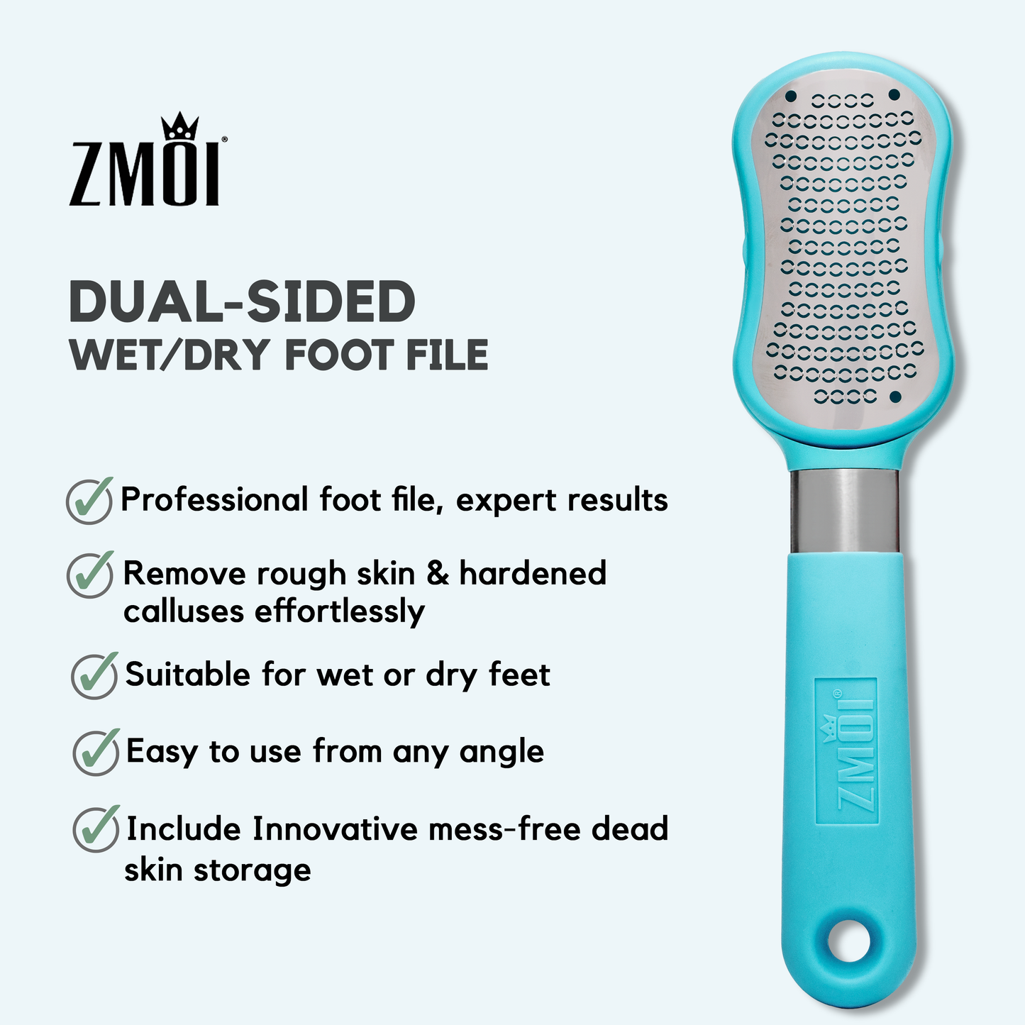 Premium Foot File 2-in-1 Callus Remover for Feet with Dead Skin Storage